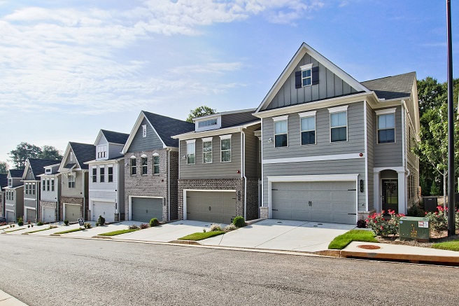 Exterior of townhomes