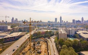 Construction zone in West Midtown