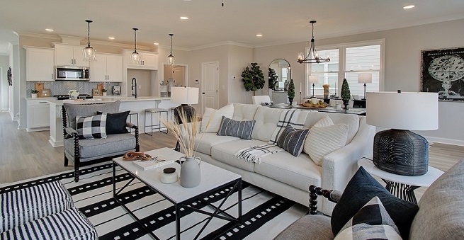 new decorated Florance model home at Tapp Farm